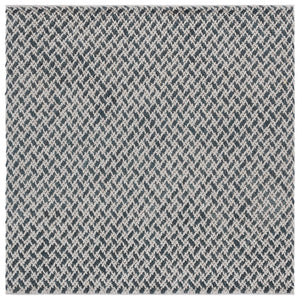 Safavieh Natural Fiber Couture Hand Loomed Area Rug - Elegant Geometric Design For Contemporary Living Spaces Teal ,Grey 45% Wool 30% Jute 20% Cotton 5% Polyster Nfc104j-3