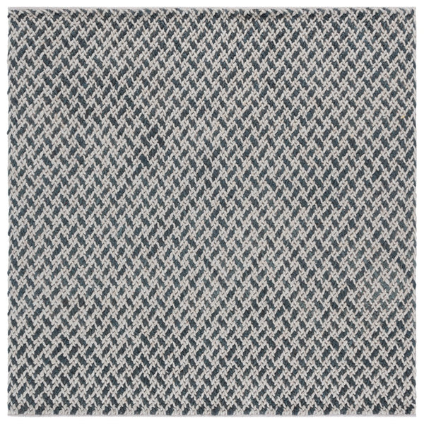 Safavieh Natural Fiber Couture Hand Loomed Area Rug - Elegant Geometric Design For Contemporary Living Spaces Teal ,Grey 45% Wool 30% Jute 20% Cotton 5% Polyster Nfc104j-3