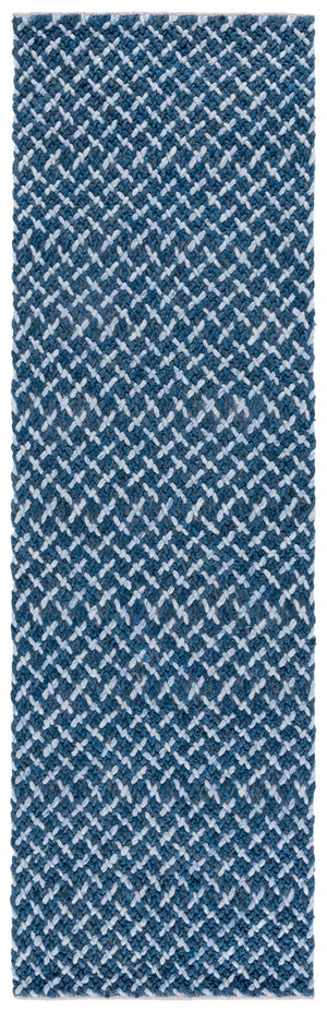 Safavieh Natural Fiber Couture Hand Loomed Area Rug - Elegant Geometric Design For Contemporary Living Spaces Blue ,Light Grey 45% Wool 30% Jute 20% Cotton 5% Polyster Nfc104m-9