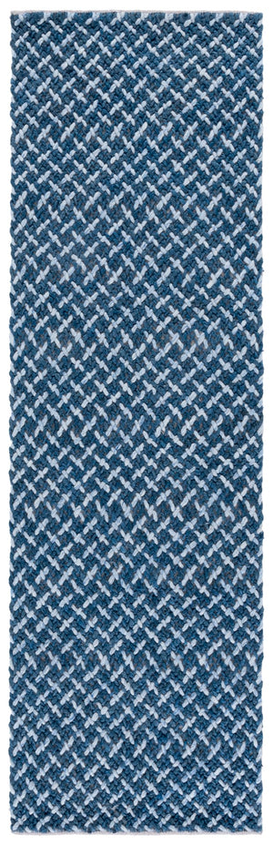 Safavieh Natural Fiber Couture Hand Loomed Area Rug - Elegant Geometric Design For Contemporary Living Spaces Blue ,Light Grey 45% Wool 30% Jute 20% Cotton 5% Polyster Nfc104m-9