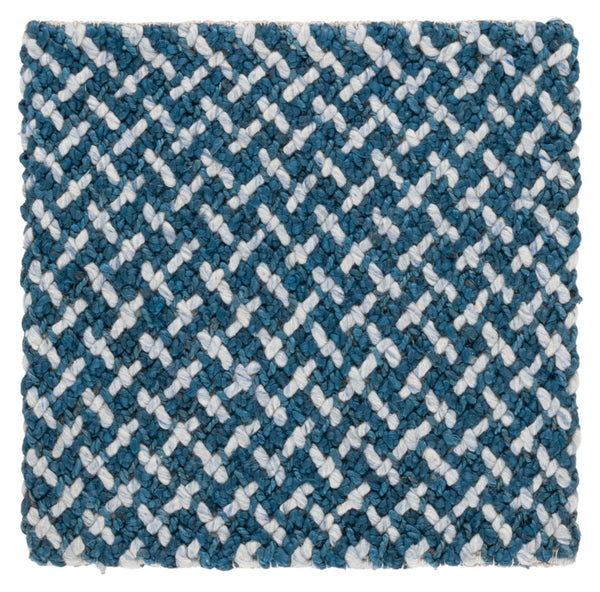 Safavieh Natural Fiber Couture Hand Loomed Area Rug - Elegant Geometric Design For Contemporary Living Spaces Blue ,Light Grey 45% Wool 30% Jute 20% Cotton 5% Polyster Nfc104m-9