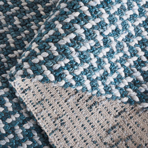 Safavieh Natural Fiber Couture Hand Loomed Area Rug - Elegant Geometric Design For Contemporary Living Spaces Blue ,Light Grey 45% Wool 30% Jute 20% Cotton 5% Polyster Nfc104m-9