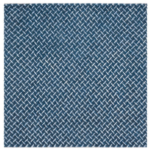 Safavieh Natural Fiber Couture 104f Modern Geometric Runner Rug - Elegant Hand Loomed Design For Your Home Blue ,Light Grey 45% Wool 30% Jute 20% Cotton 5% Polyster Nfc104m-6sq