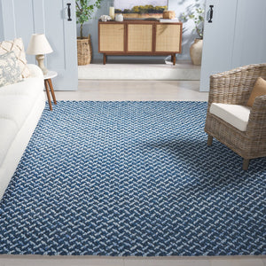 Safavieh Natural Fiber Couture 104f Modern Geometric Runner Rug - Elegant Hand Loomed Design For Your Home Blue ,Light Grey 45% Wool 30% Jute 20% Cotton 5% Polyster Nfc104m-8