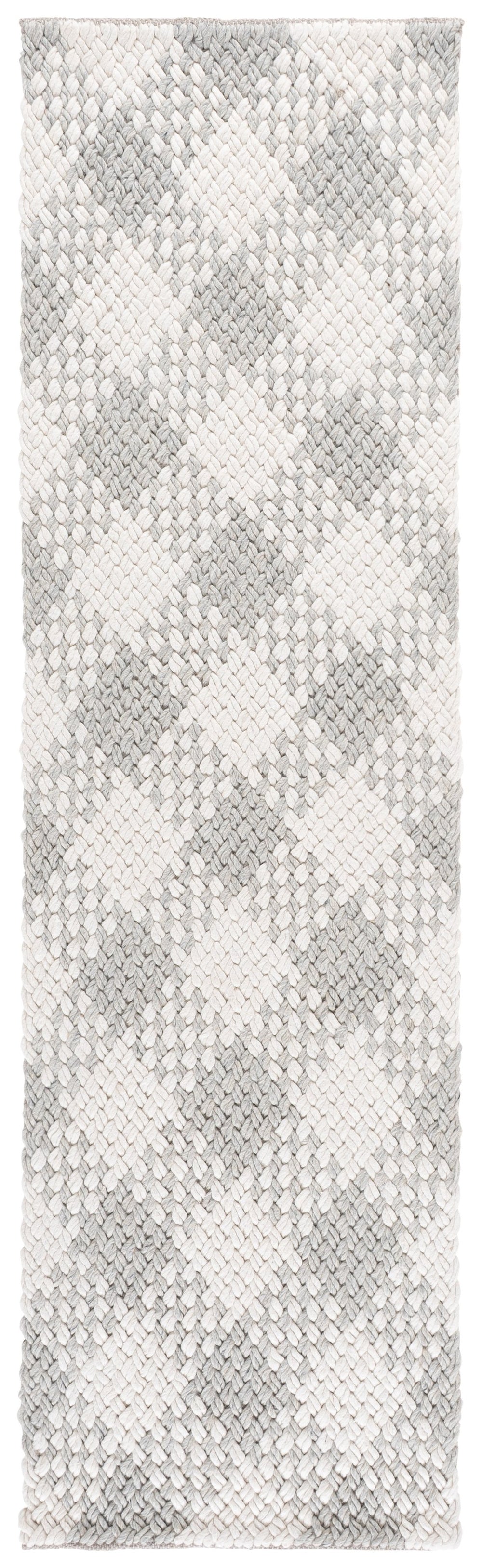 Safavieh Natural Handwoven Wool-Cotton Area Rug In Silver Ivory — Artisan-Crafted Low-Profile Comfort & Style 6'-0" x 6'-0" NFC105G-6SQ