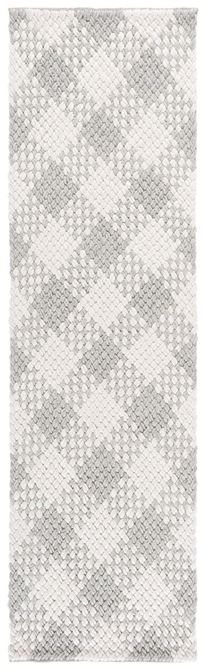 Safavieh Natural Handwoven Wool-Cotton Area Rug In Silver Ivory — Low-Profile, Durable, Modern Texture For Rooms 6'-0" x 9'-0" NFC105G-6