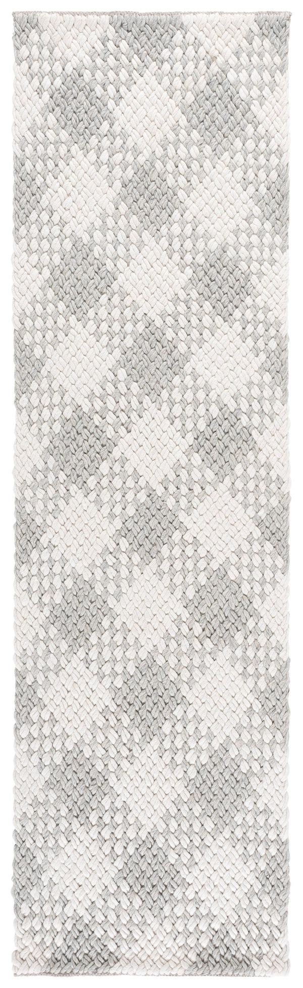 Safavieh Natural Handwoven Wool-Cotton Area Rug In Silver Ivory — Low-Profile, Durable, Modern Texture For Rooms 6'-0" x 9'-0" NFC105G-6
