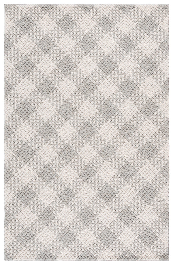 Safavieh Natural Handwoven Wool-Cotton Area Rug In Silver Ivory — Low-Profile, Durable, Modern Texture For Rooms 6'-0" x 9'-0" NFC105G-6