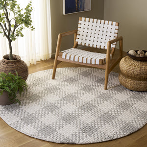 Safavieh Natural Handwoven Wool-Cotton Area Rug In Silver Ivory — Low-Profile, Durable, Modern Texture For Rooms 6'-0" x 9'-0" NFC105G-6