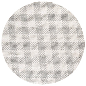 Safavieh Natural Handwoven Wool-Cotton Area Rug In Silver Ivory — Low-Profile, Durable, Modern Texture For Rooms 6'-0" x 9'-0" NFC105G-6
