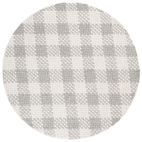 Safavieh Natural Handwoven Wool-Cotton Area Rug In Silver Ivory — Low-Profile, Durable, Modern Texture For Rooms 6'-0" x 9'-0" NFC105G-6