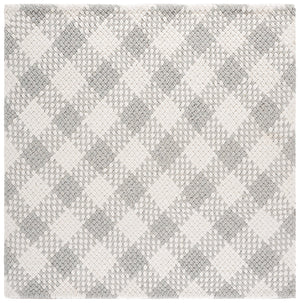 Safavieh Natural Handwoven Wool-Cotton Area Rug In Silver Ivory — Low-Profile, Durable, Modern Texture For Rooms 6'-0" x 9'-0" NFC105G-6