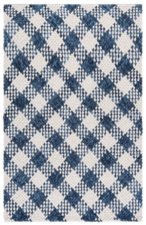Safavieh Natural Handwoven Wool-Cotton Blend Area Rug In Navy And Ivory — Elegant, Durable, Soft Underfoot Texture 4'-0" x 6'-0" NFC105N-4