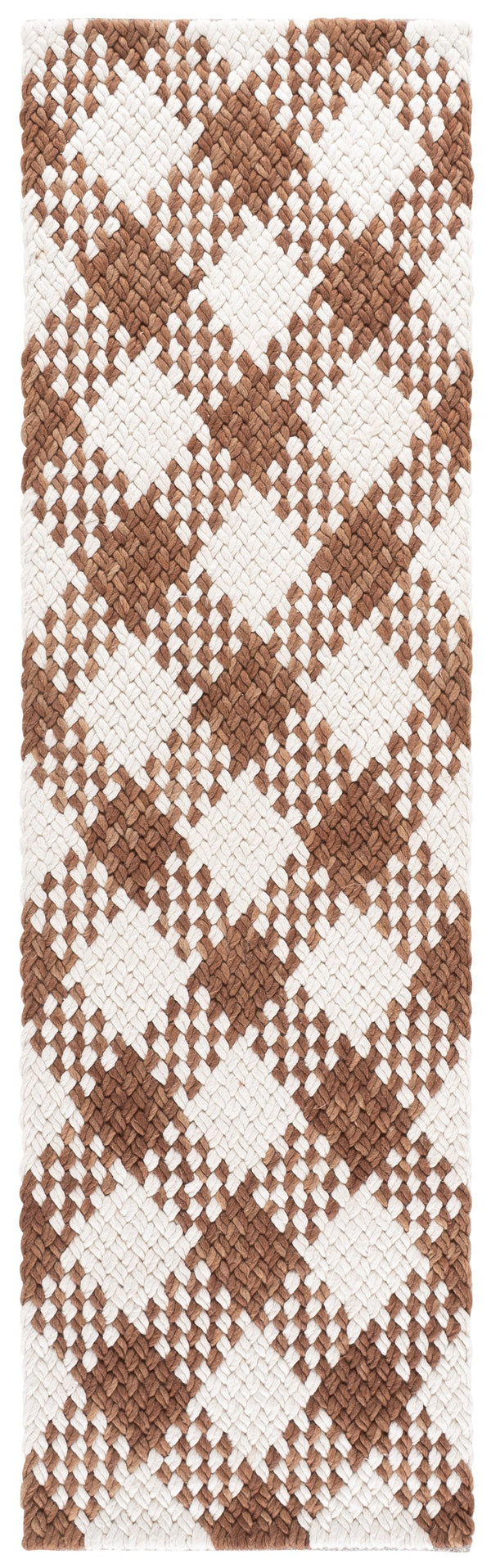Safavieh Natural Handwoven Runner In Rust & Ivory — 70% Wool Blend, Low-Profile Durable Texture For Hallways 2'-3" x 8'-0" NFC105P-28