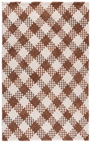 Safavieh Natural Handwoven Round Area Rug In Rust & Ivory — Wool-Cotton Blend, Low Profile, Artisanal Charm 6'-0" x 6'-0" NFC105P-6R