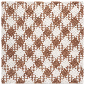Safavieh Natural Handwoven Wool-Cotton Rug In Rust And Ivory — Low-Profile, Artisanal Texture For Cozy Rooms 3'-0" x 5'-0" NFC105P-3