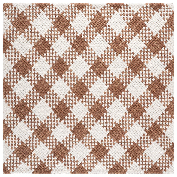 Safavieh Natural Handwoven Runner In Rust & Ivory — 70% Wool Blend, Low-Profile Durable Texture For Hallways 2'-3" x 8'-0" NFC105P-28