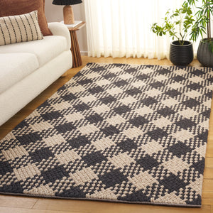 Safavieh Natural Handwoven Wool-Cotton Area Rug In Black Beige — Low-Profile Natural Fiber Elegance For Home Decor 3'-0" x 5'-0" NFC105Z-3