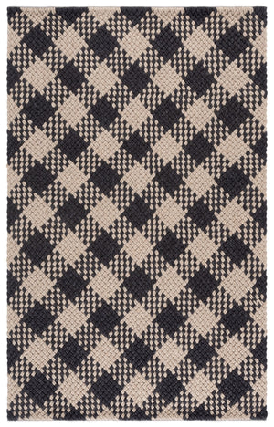 Safavieh Natural Handwoven Wool-Cotton Area Rug In Black Beige — Low-Profile Natural Fiber Elegance For Home Decor 3'-0" x 5'-0" NFC105Z-3