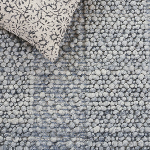 Safavieh Natural Handwoven Wool-Cotton Rug In Calming Blue And Ivory — Low-Profile, Durable, Scandinavian Chic 4'-0" x 6'-0" NFC106M-4