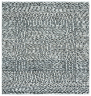 Safavieh Natural Handwoven Wool-Cotton Rug In Calming Blue And Ivory — Low-Profile, Durable, Scandinavian Chic 4'-0" x 6'-0" NFC106M-4