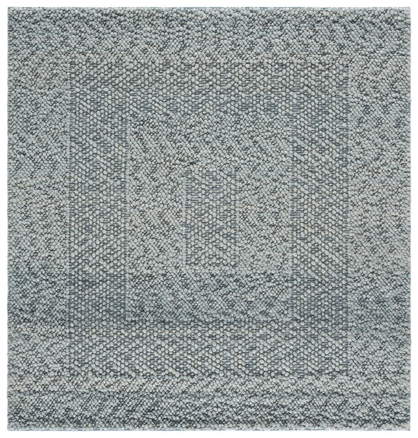 Safavieh Natural Handwoven Wool-Cotton Rug In Calming Blue And Ivory — Low-Profile, Durable, Scandinavian Chic 4'-0" x 6'-0" NFC106M-4