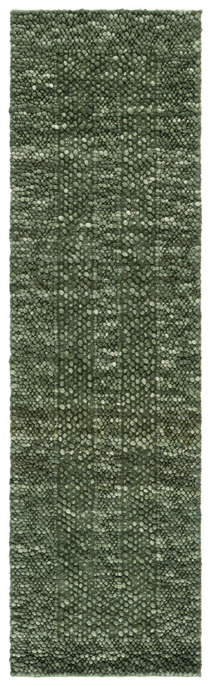 Safavieh Natural Green & Ivory Handwoven Runner — Scandinavian Texture, Low-Profile Wool Blend Durability 2'-3" x 8'-0" NFC106Y-28