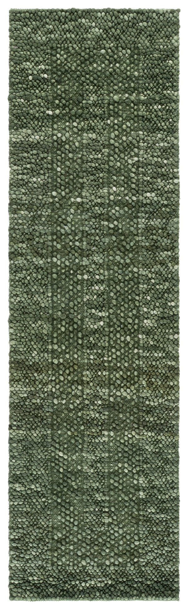 Safavieh Natural Green & Ivory Handwoven Runner — Scandinavian Texture, Low-Profile Wool Blend Durability 2'-3" x 8'-0" NFC106Y-28