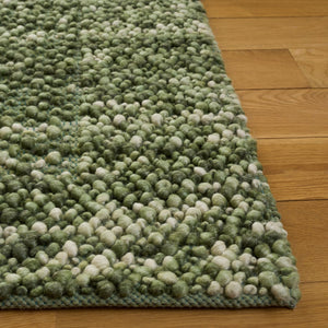Safavieh Natural Green & Ivory Handwoven Runner — Scandinavian Texture, Low-Profile Wool Blend Durability 2'-3" x 8'-0" NFC106Y-28