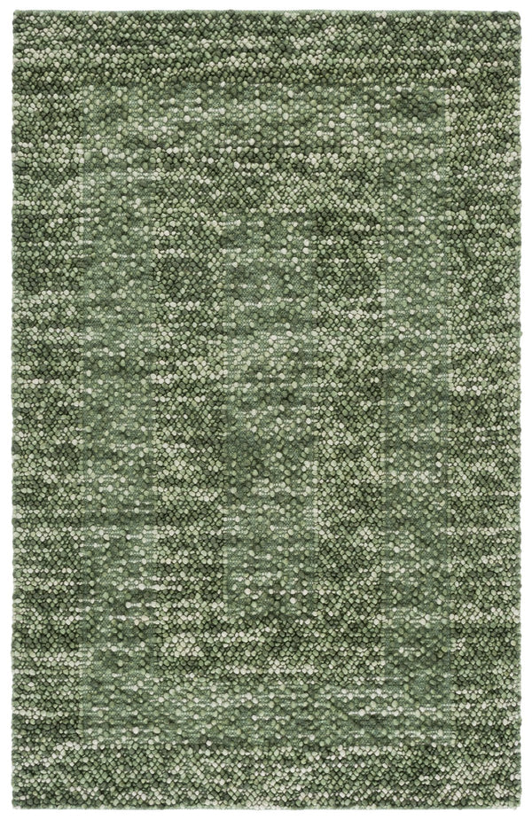 Safavieh Natural Green & Ivory Handwoven Runner — Scandinavian Texture, Low-Profile Wool Blend Durability 2'-3" x 8'-0" NFC106Y-28