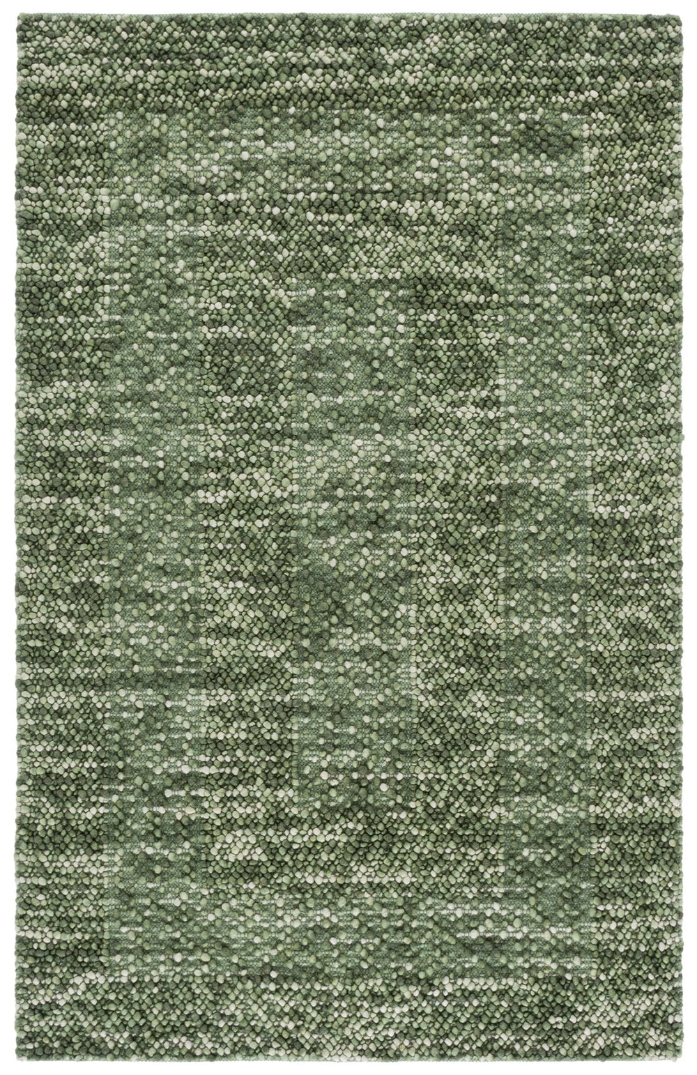 Safavieh Natural Handwoven Green & Ivory Wool-Cotton Rug — Scandinavian Minimalist Low-Pile Comfort 8X10 9'-0" x 12'-0" NFC106Y-9
