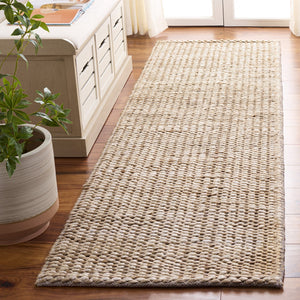 Safavieh Natural Handwoven Jute & Cotton Runner In Ivory — Durable Low-Profile Hallway Rug With Timeless Texture 2'-3" x 8'-0" NFC110A-28