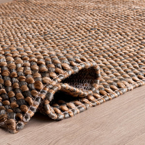Safavieh Natural Handwoven Jute-Cotton Rug 8X10 Large Rectangular — Textured Silver-Natural Elegance, Durable Comfort 8'-0" x 10'-0" NFC110G-8