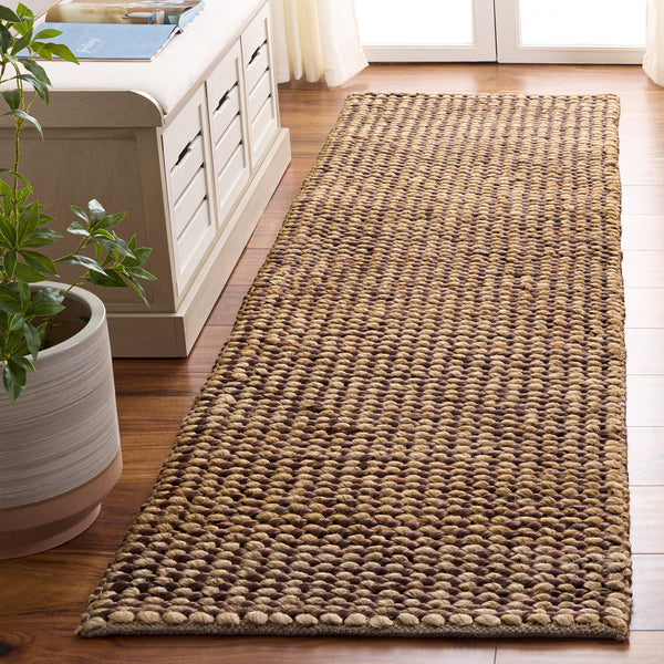 Safavieh Natural Handwoven Jute Runner — Rustic Brown Texture For Narrow Halls, Durable Low-Profile Artisan Rug 2'-3" x 8'-0" NFC110T-28
