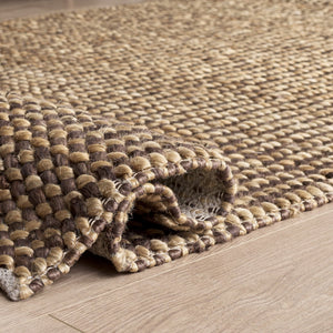 Safavieh Natural Handwoven Jute-Cotton Area Rug — Low Profile Natural Brown Texture, Artisanal Indian Craftsmanship 8'-0" x 10'-0" NFC110T-8
