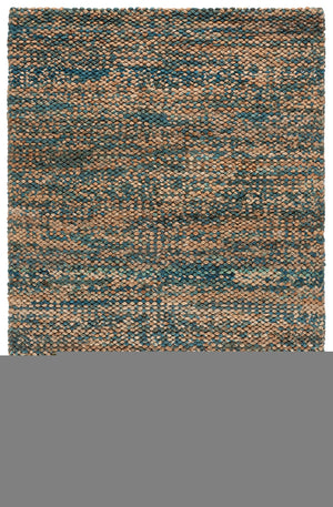 Safavieh Natural Handwoven Jute-Cotton Area Rug With Subtle Blue Accents — Low-Profile, Coastal Chic Texture 6'-0" x 9'-0" NFC111M-6