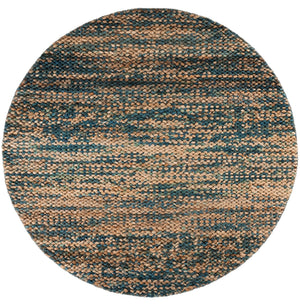 Safavieh Natural Handwoven Jute-Cotton Area Rug With Subtle Blue Accents — Low-Profile, Coastal Chic Texture 6'-0" x 9'-0" NFC111M-6