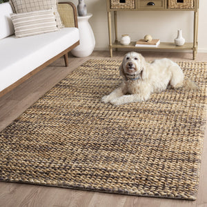 Safavieh Natural Handwoven Jute Round Rug — Coastal Natural Brown Texture, 1/2" Pile, Durable Craftsmanship 6'-0" x 6'-0" NFC111T-6R