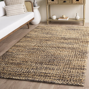 Safavieh Natural Handwoven Jute-Cotton Area Rug In Warm Brown — Eco-Friendly, Low-Profile Rustic Elegance 5'-0" x 8'-0" NFC111T-5