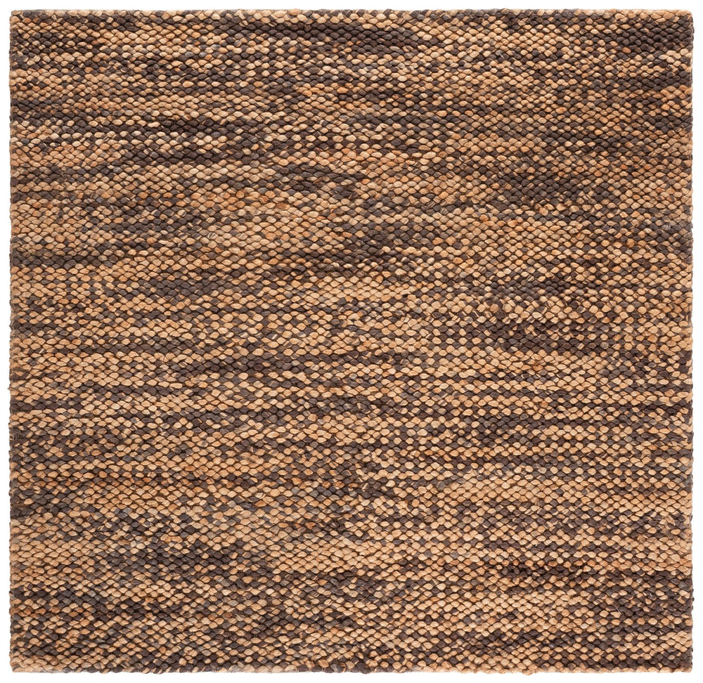 Safavieh Natural Handwoven Jute Cotton Rug — Neutral Brown Texture For Entryways, Living Rooms, Minimalist Homes 4'-0" x 6'-0" NFC111T-4