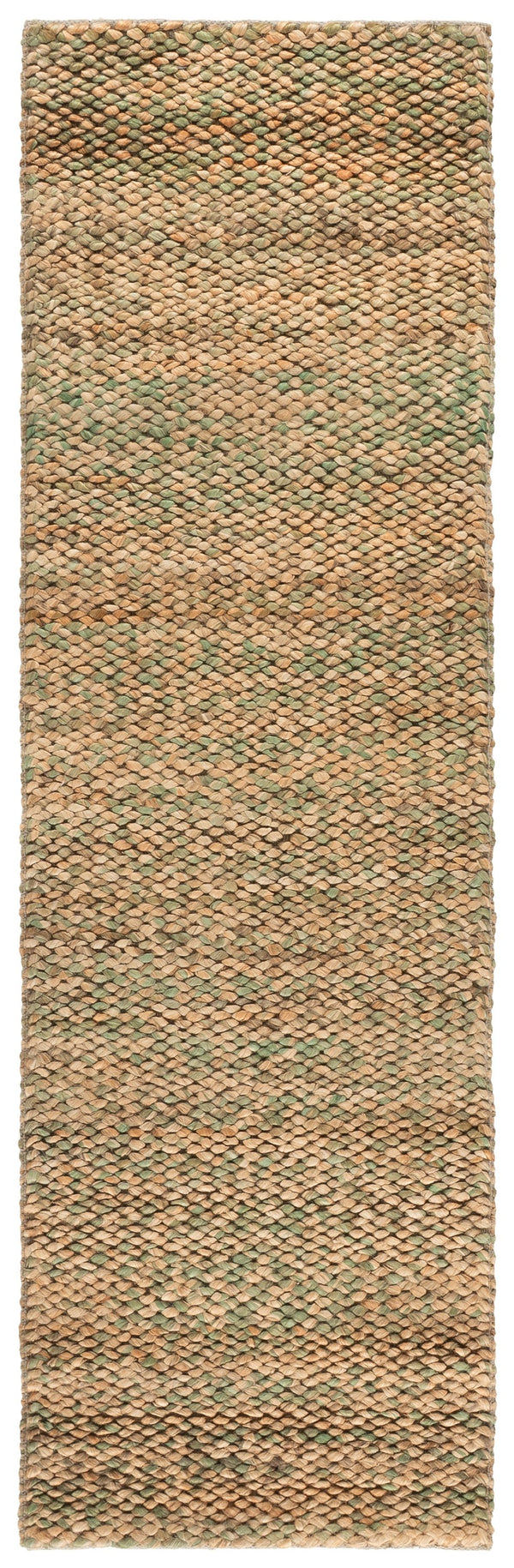 Safavieh Natural Handwoven Jute-Cotton Rug In Soothing Green And Natural Tones — Low-Profile, Durable Style 4'-0" x 6'-0" NFC111Y-4