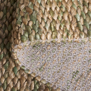 Safavieh Natural Handwoven Jute-Cotton Rug In Soothing Green And Natural Tones — Low-Profile, Durable Style 4'-0" x 6'-0" NFC111Y-4