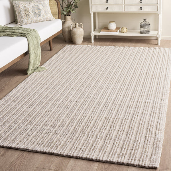 Safavieh Natural Handwoven Ivory Area Rug — 0.5" Low Pile Wool-Cotton Blend For Durable Minimalist Style 4'-0" x 6'-0" NFC112A-4