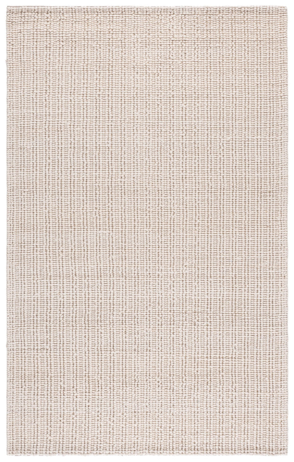 Safavieh Natural Handwoven Ivory Area Rug — 0.5" Low Pile Wool-Cotton Blend For Durable Minimalist Style 4'-0" x 6'-0" NFC112A-4