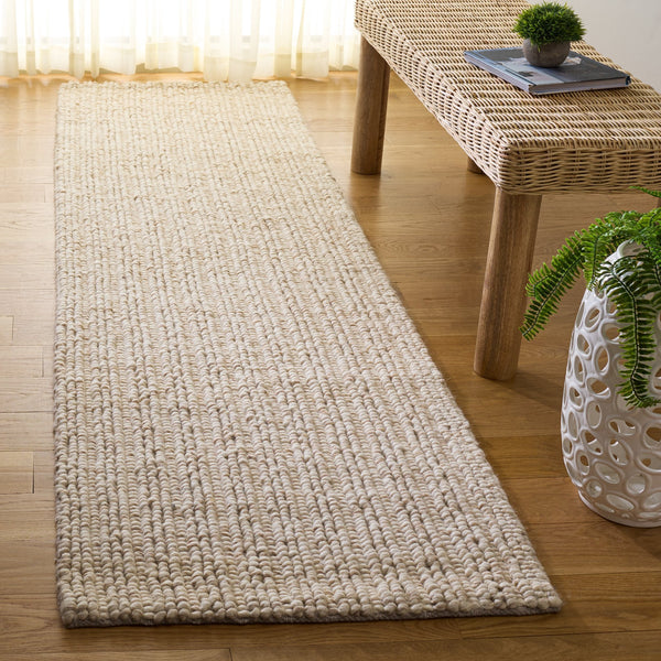 Safavieh Natural Handwoven Beige Area Rug — Wool Blend Scandinavian Style, Durable Soft Texture For Cozy Rooms 3'-0" x 5'-0" NFC112B-3