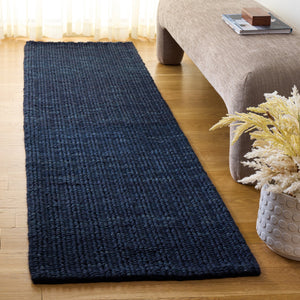 Safavieh Natural Handwoven Navy And Blue Area Rug — Cozy Wool-Cotton Blend, Low-Profile, Scandinavian Charm 3'-0" x 5'-0" NFC112N-3