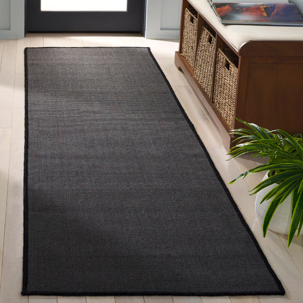 Safavieh Nf Sophisticated Sisal Area Rug - Handcrafted Marble Grey Design For Modern Spaces And Durability Charcoal ,Charcoal Sisal Nfps441d-3