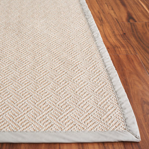 Safavieh Napa Stylish Faux Sisal Jacquard Weave Rug With Elegant Beige Border For Modern Home Décor Natural ,Beige Polypropylene + Polyuretheane Border Nfs148a-5