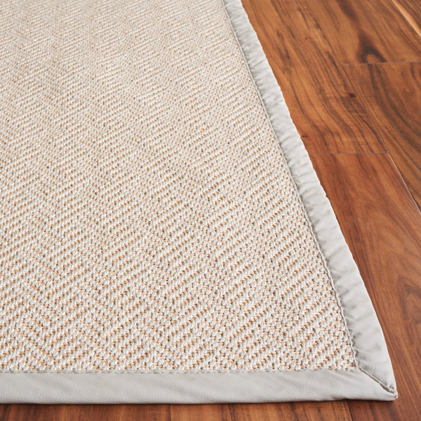Safavieh Napa Stylish Faux Sisal Jacquard Weave Rug With Elegant Beige Border For Modern Home Décor Natural ,Beige Polypropylene + Polyuretheane Border Nfs148a-5
