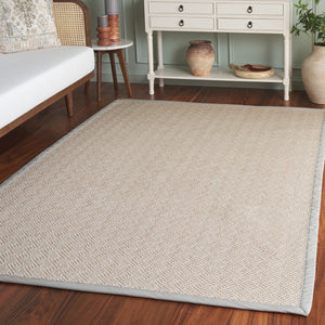Safavieh Napa Stylish Faux Sisal Jacquard Weave Rug With Elegant Beige Border For Modern Home Décor Natural ,Beige Polypropylene + Polyuretheane Border Nfs148a-5